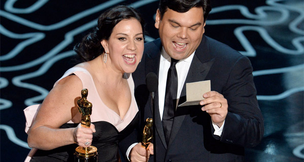 Best Song Winners: Kristen Anderson-Lopez & Robert Lopez for Frozen