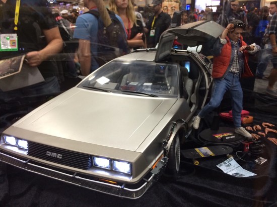 Hot Toys 1/6th scale Back to the Future Marty McFly and Delorean Time Machine on display at Sideshow Collectibles