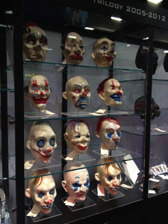 Joker accomplices masks from The Dark Knight on display at DC Booth