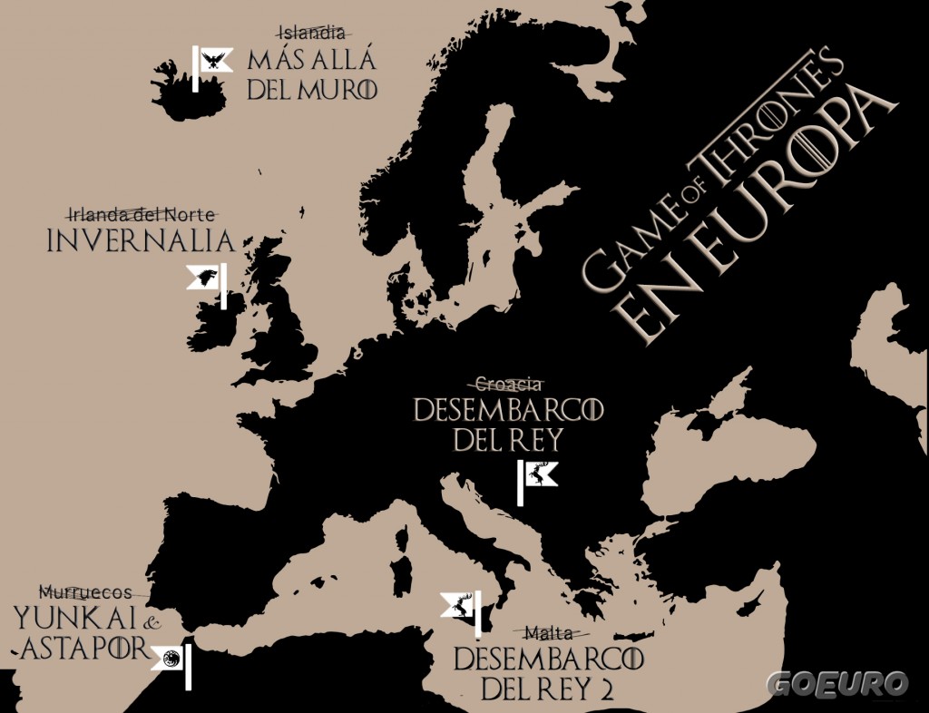 Localizaciones de juego de tronos en Europa