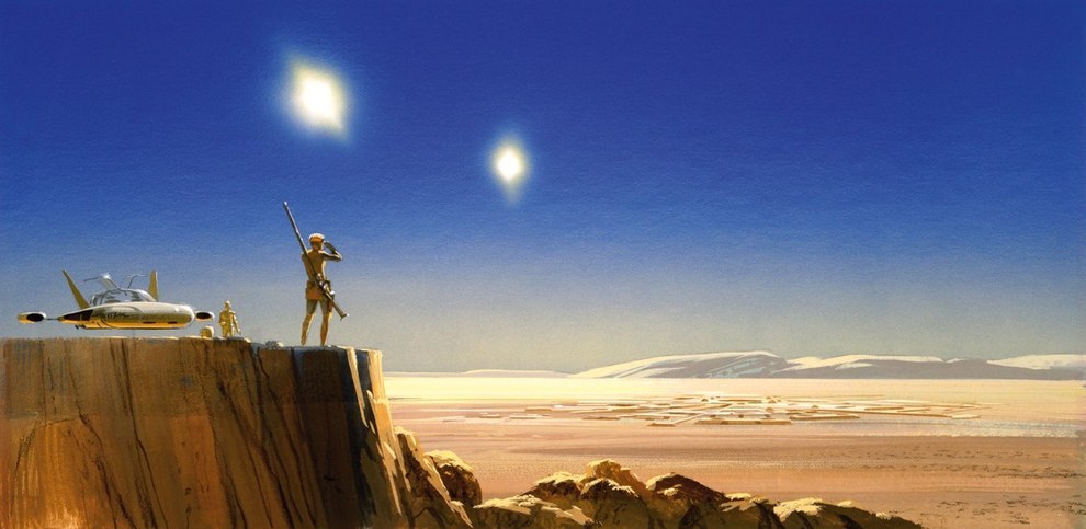 En 1975, George Lucas le encomendó a McQuarrie que ilustrara las escenas del guión para Star Wars.