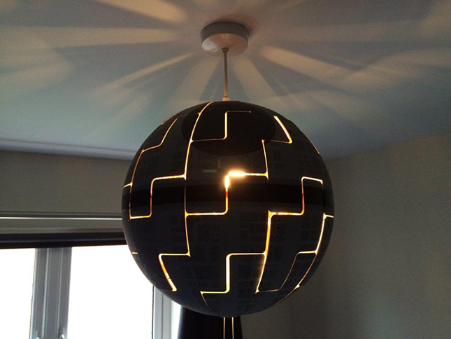Cómo transformar tu lámpara IKEA PS 2014 en la Estrella de la Muerte de Star Wars.